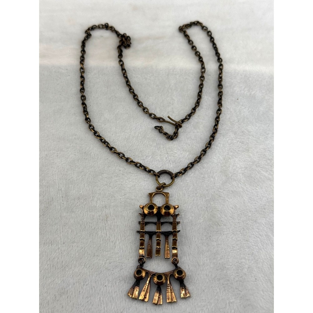 Vintage Pentti Sarpaneva Turun Hopea Necklace Bonze Owl 2"